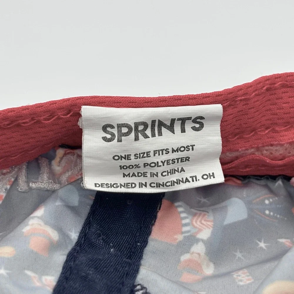 SPRINTS Unisex Performance Hat Navy Blue Patriotic Uncle Sams Rocket Running Cap